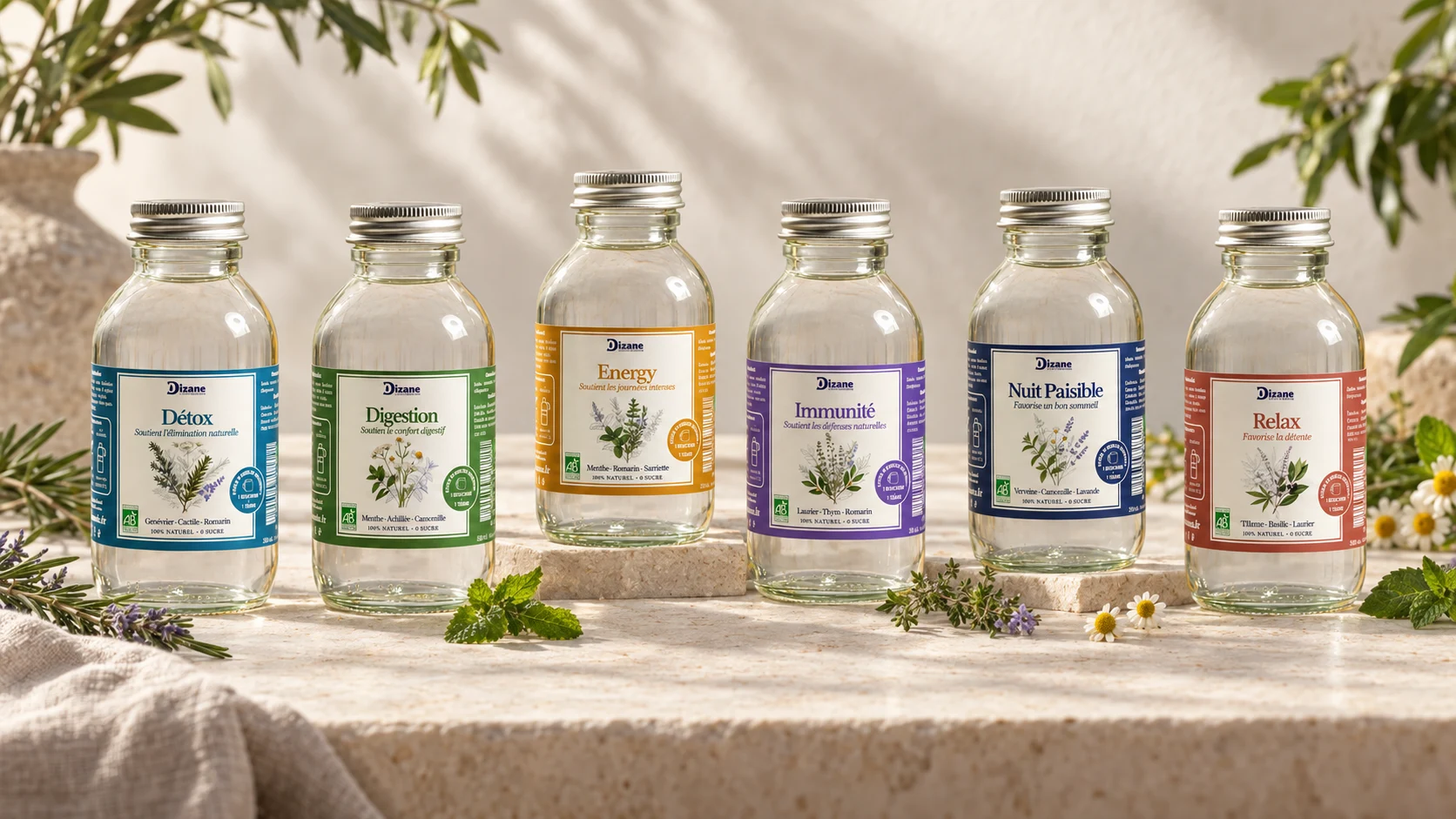 Les six formules de la gamme Dizane